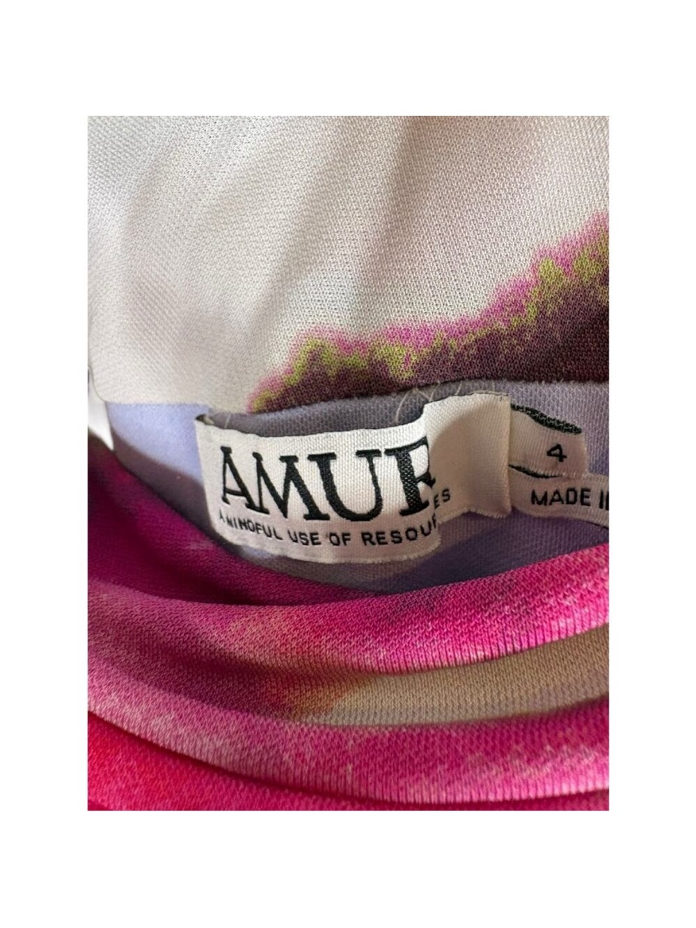 AMUR One-Shoulder Maxi Dress in Hot Pink & Pastel Print - Picture 5 of 6